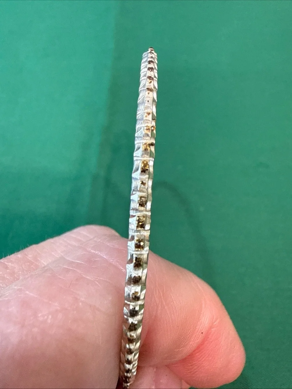 Mixed Metal Textured Bangle Bracelet Set - Women